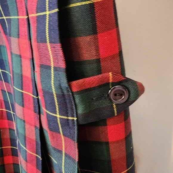 Vintage ‘80s Red Tartan Plaid Pleated  Wrap Skirt Schoolbells Kilt Style Small - Picture 8 of 10